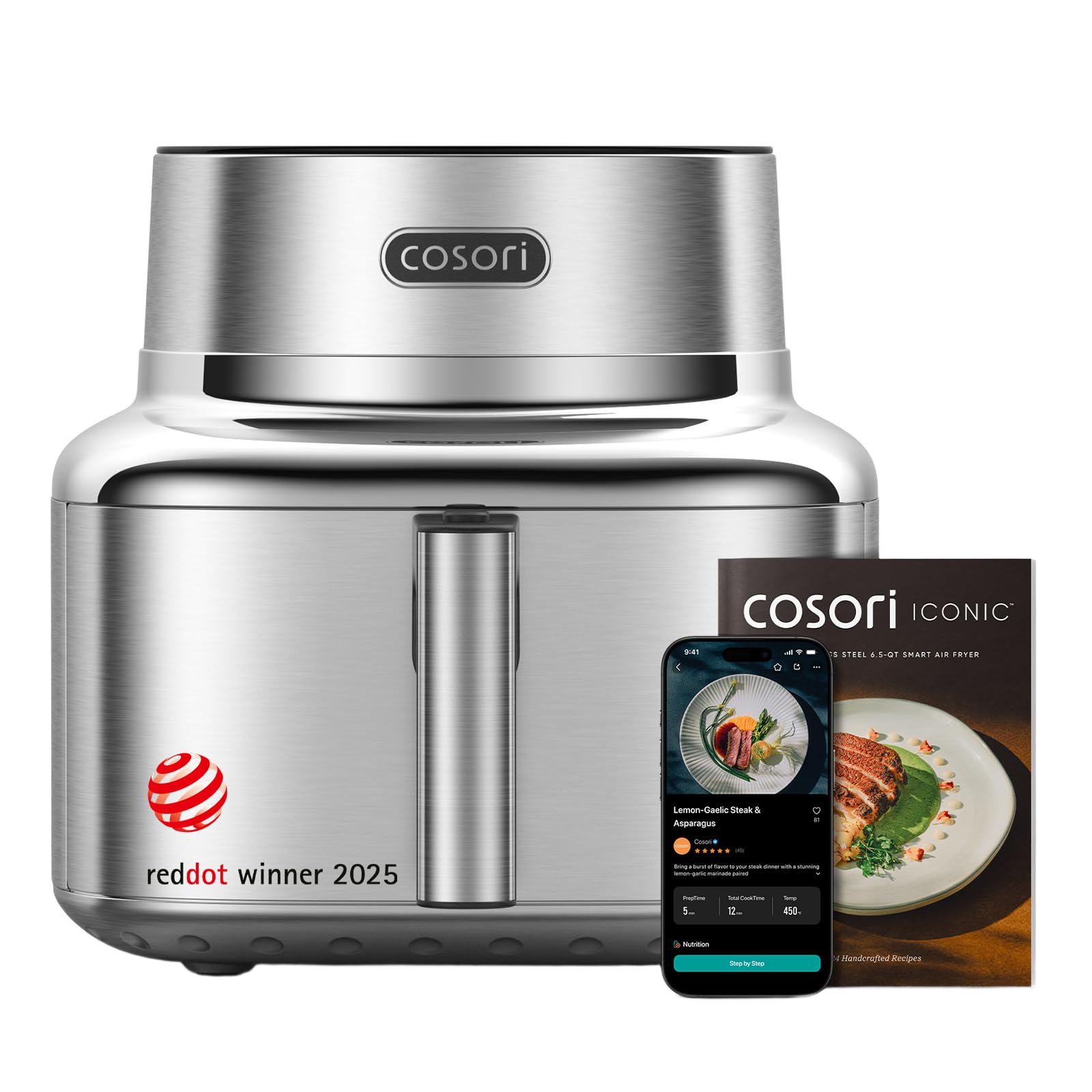 Cosori Iconic Stainless Steel 6.5 Qt Smart Air Fryer