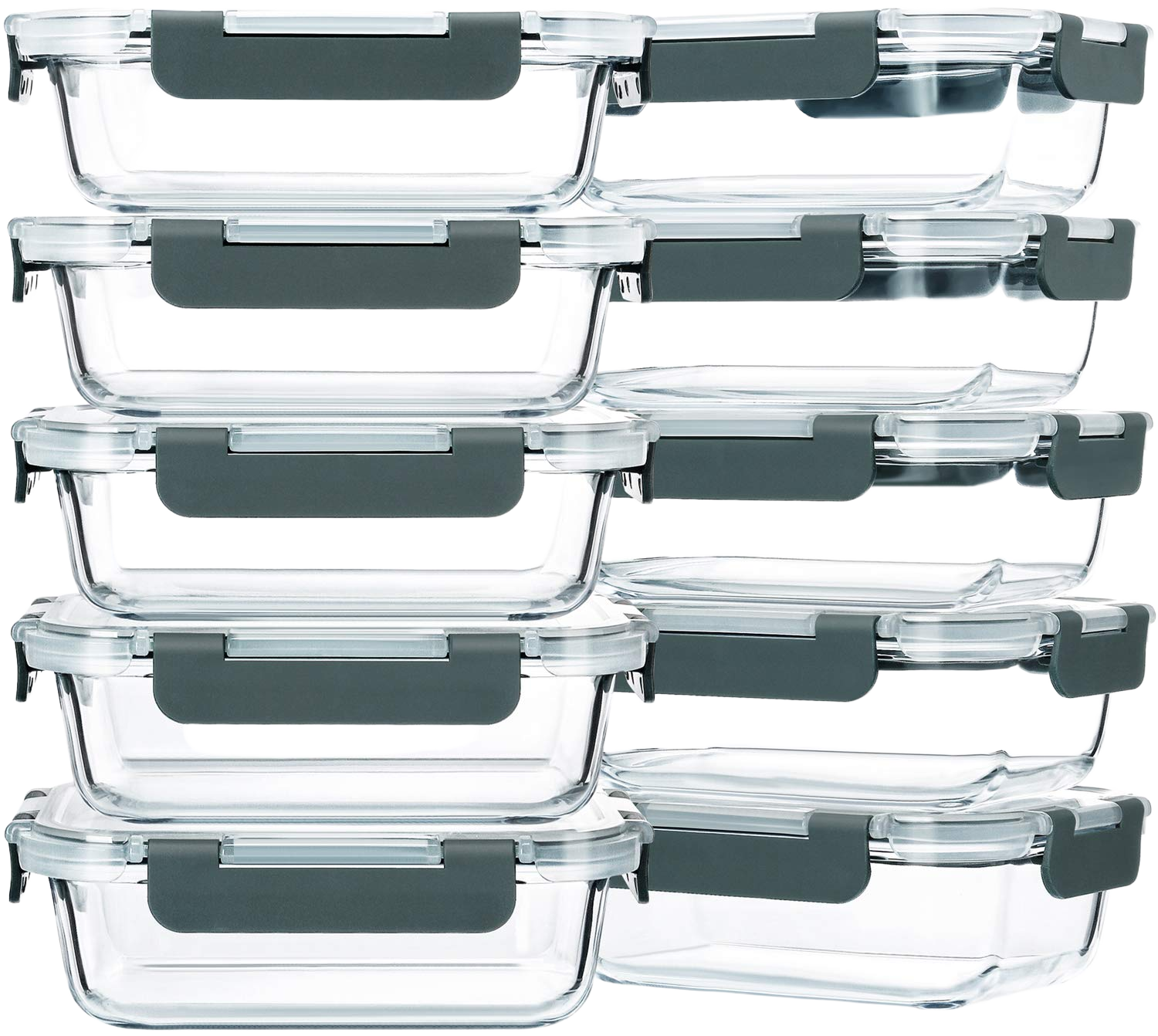 M MCIRCO 10-Pack,22 Oz Glass Meal Prep Containers,Glass Food Storage Containers with lids,Lunch Con
