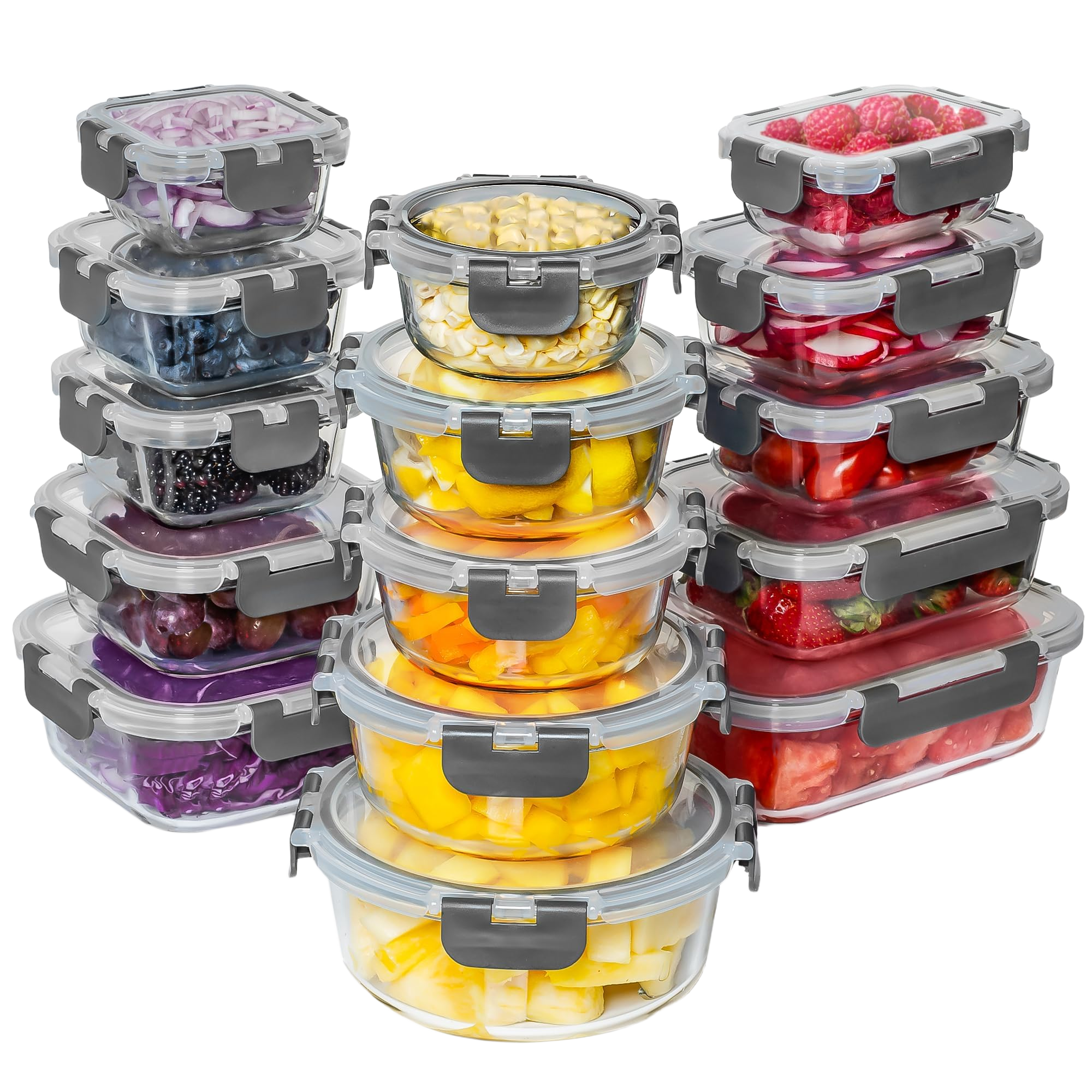 Razab 30 PC Glass Food Storage Containers with Lids