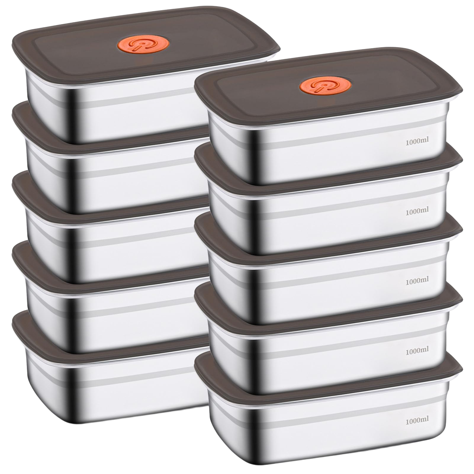 CLWVPCOT 10 Pack Stainless Steel Food Storage Containers with Leak-Proof Lids