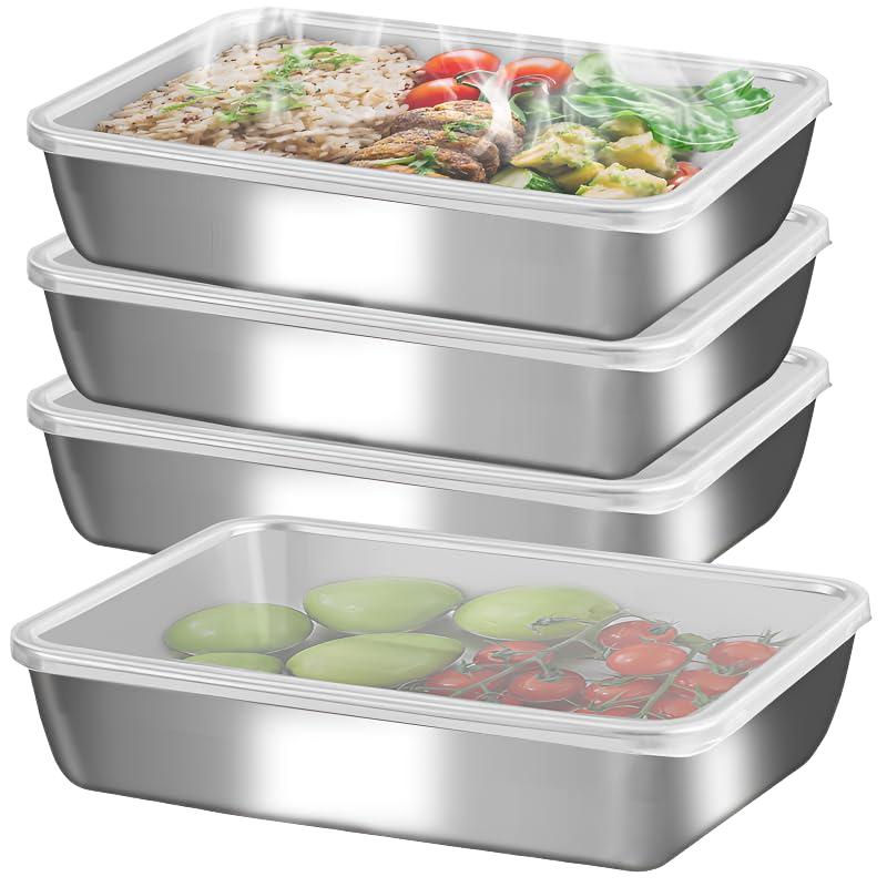 GIUOIDUO Stainless Steel Lunch Box 6-Pack,Stackable Snack Storage Boxes