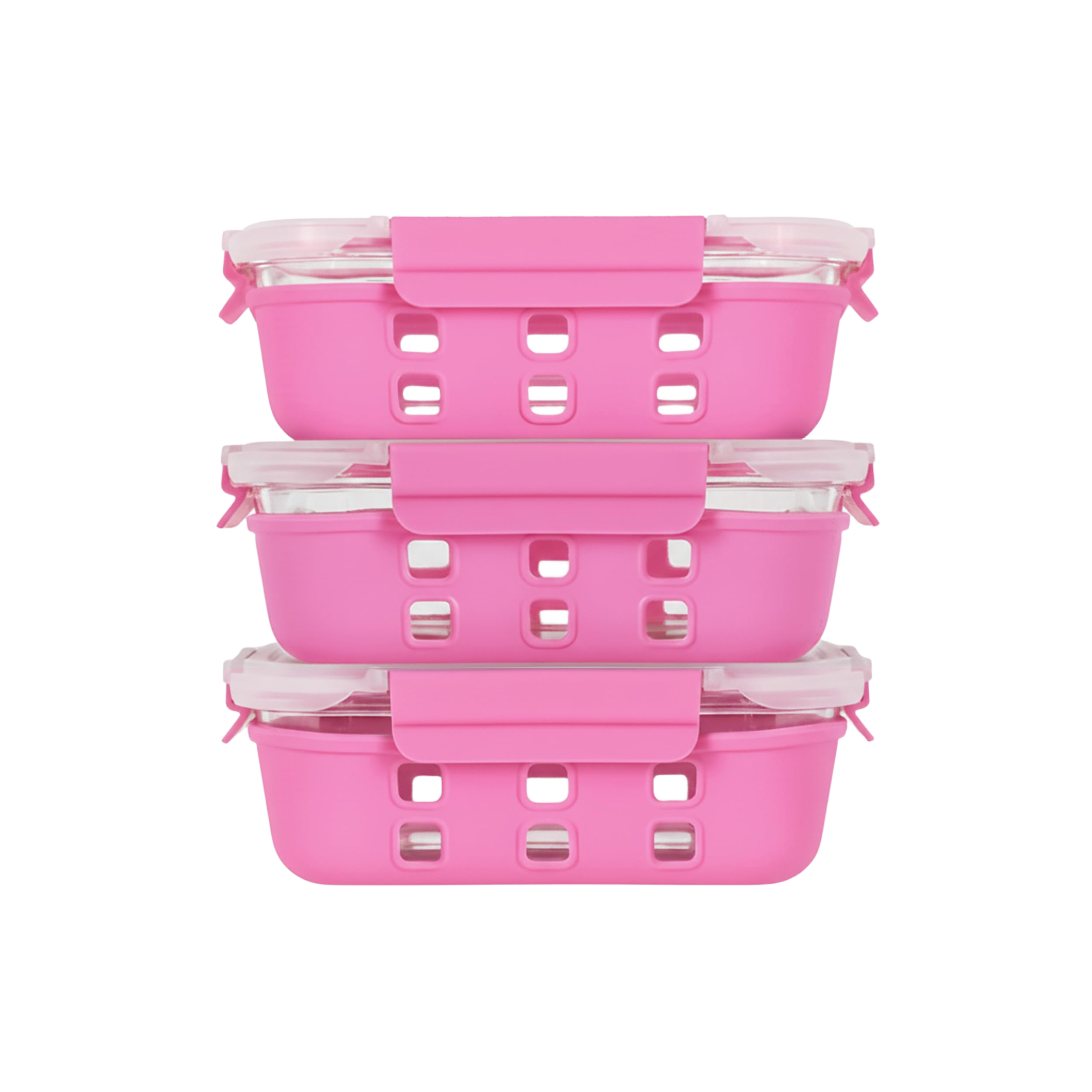 ECOBERI 4.5 Cup Glass Meal Prep Containers with Lids & Silicone Sleeves