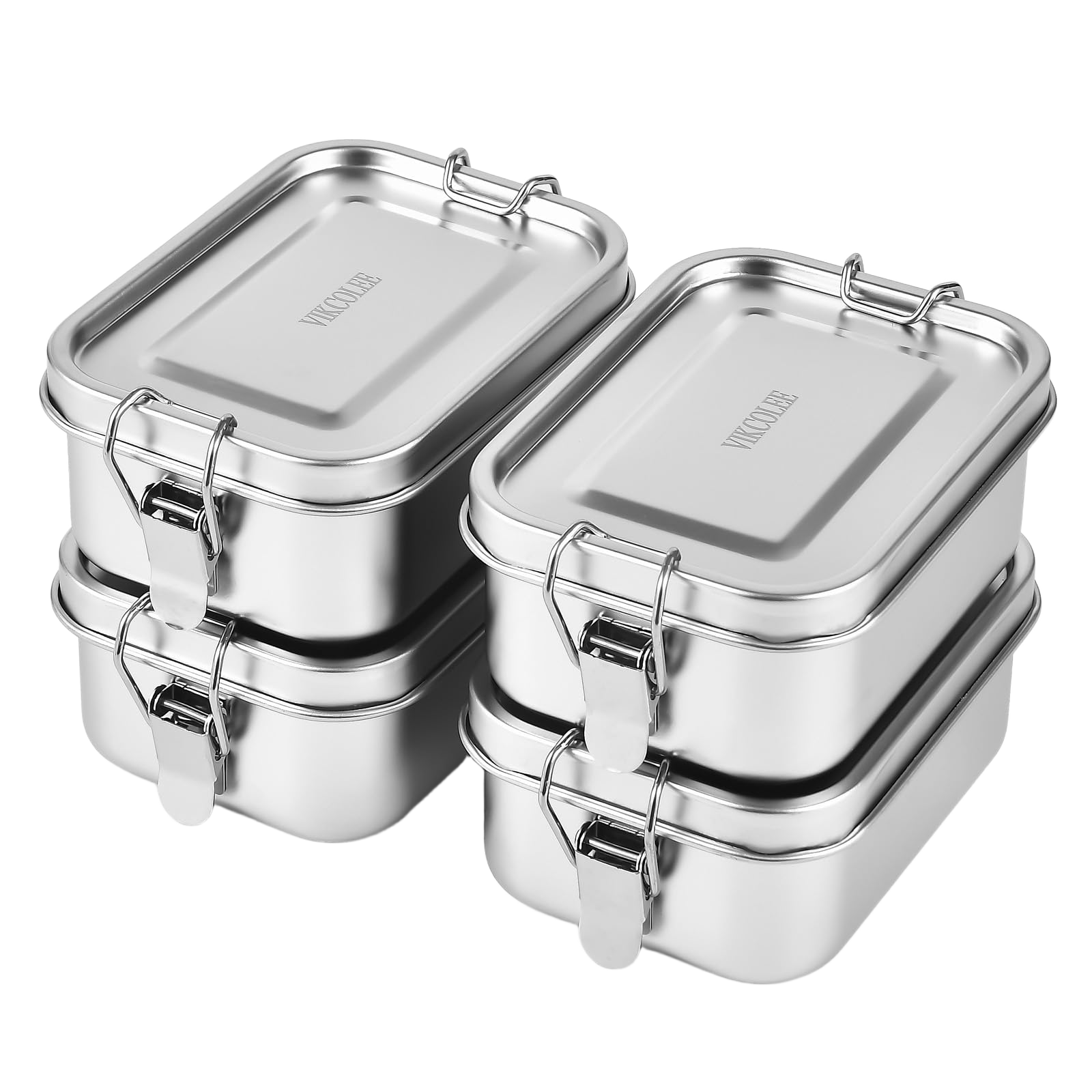 VIKCOLEE 4 PCS Stainless Steel Bento Box 550ml