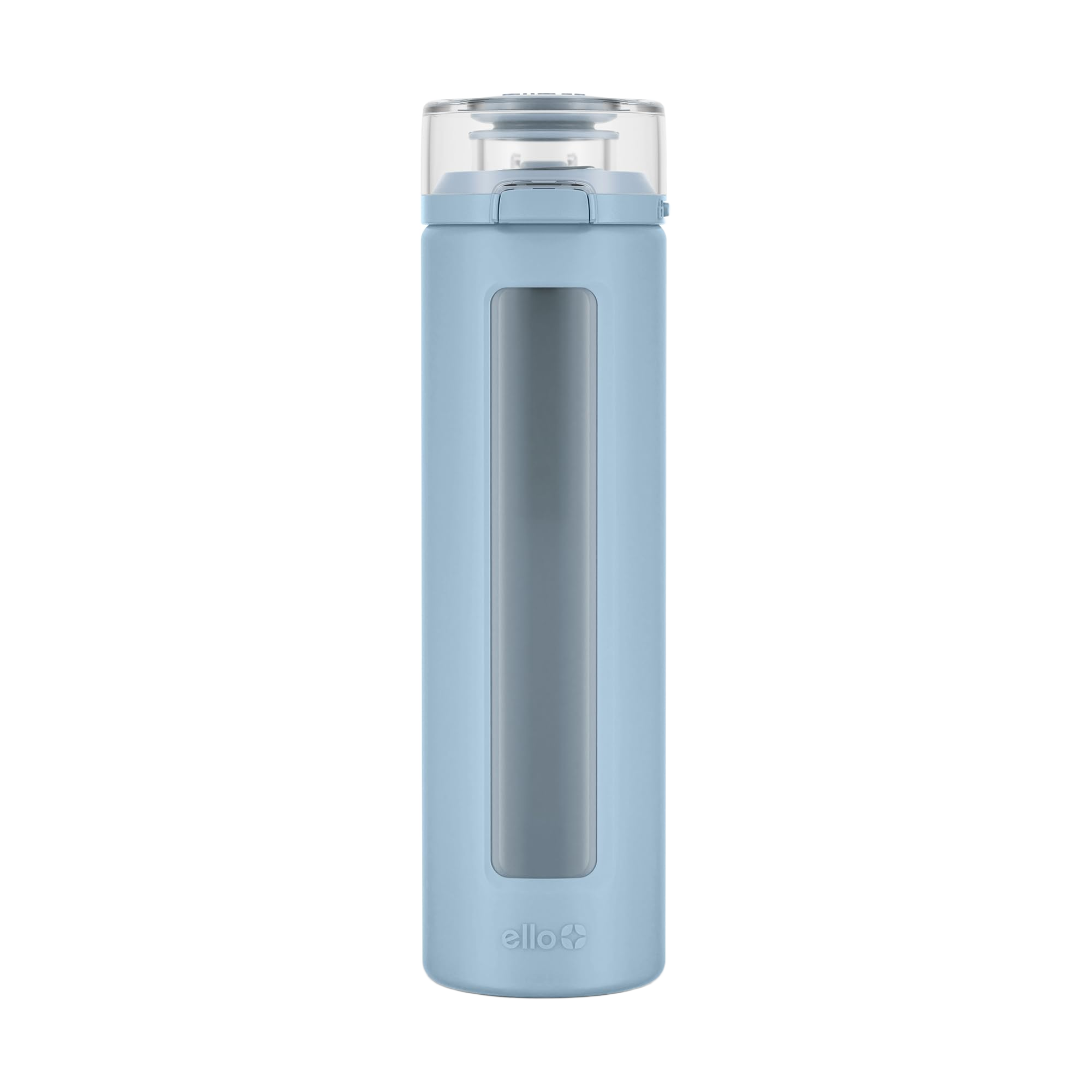Ello Syndicate 20oz Reusable Glass Water Bottle with One-Touch Leak Proof Flip Lid