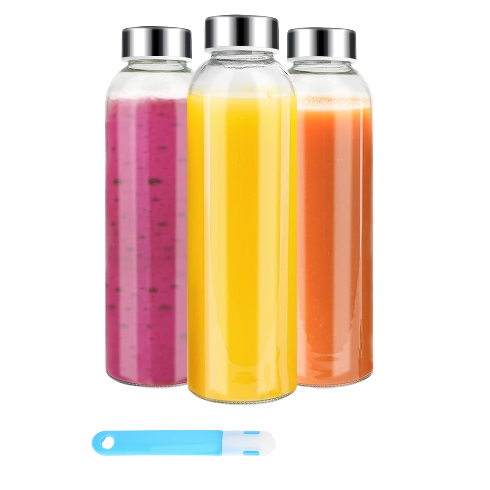 Luxfuel Clear Glass Bottles with Lids 18 oz