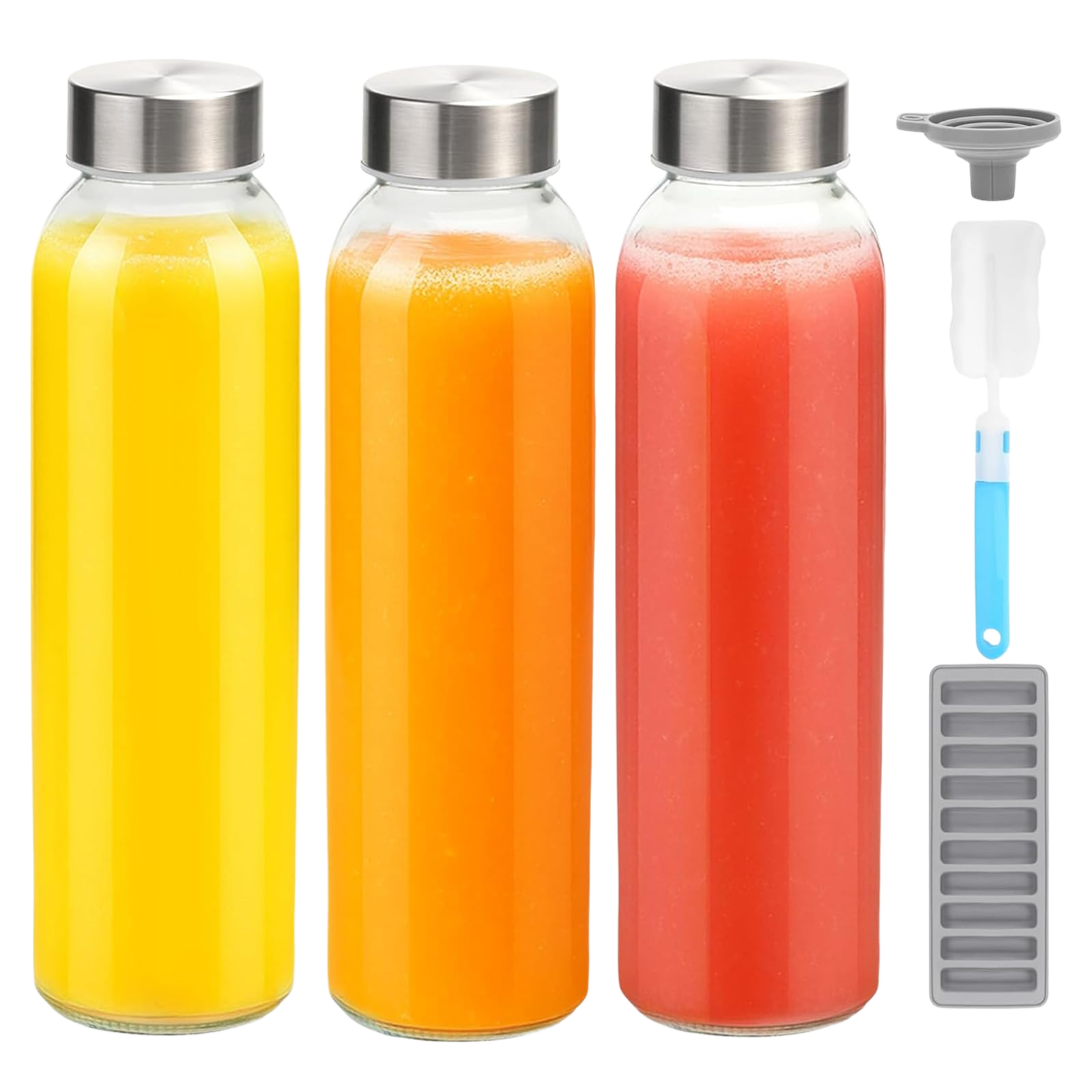 Zukro Glass Water Bottles with Lids 18 oz
