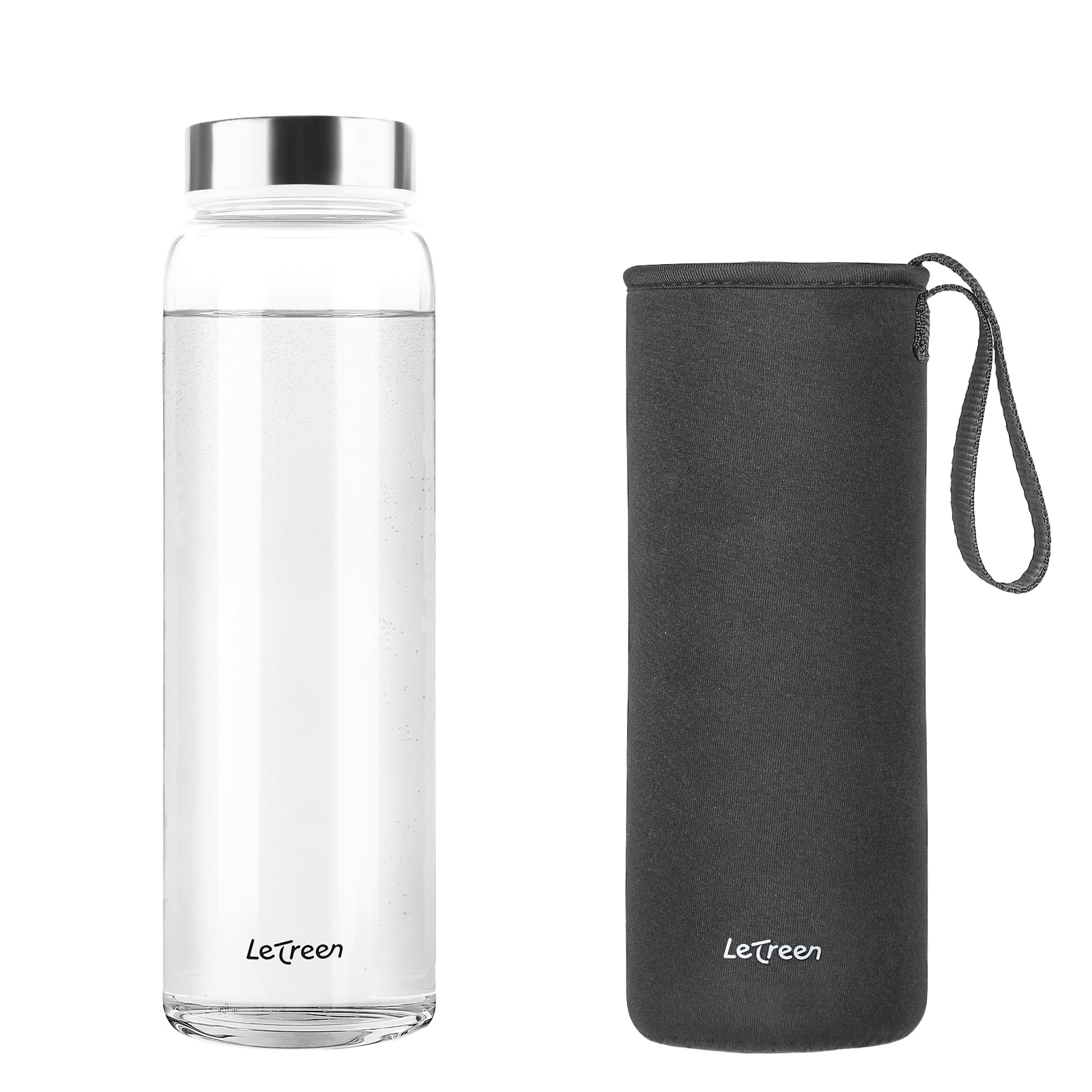 LETREEN Glass Water Bottle 32 oz