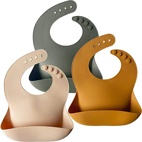 Moonkie Silicone Baby Bibs Set of 3