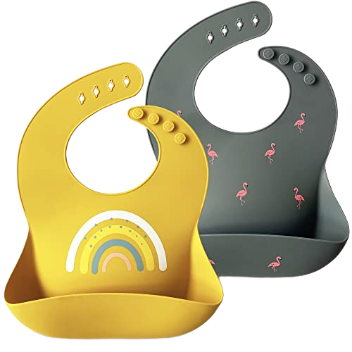 Moonkie Silicone Baby Bibs Set of 2