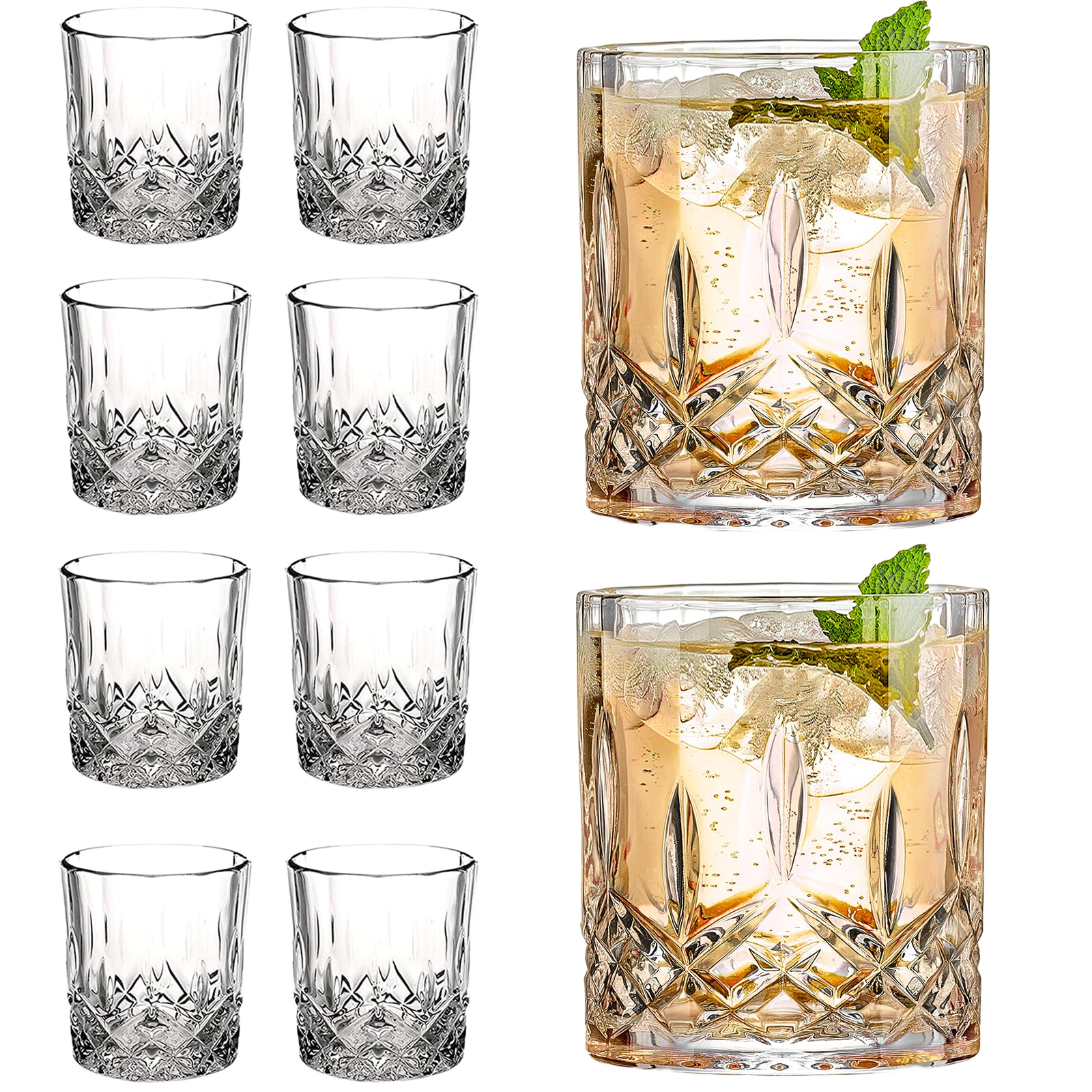 Gencywe Crystal Whiskey Glasses Set of 8(Buy 6