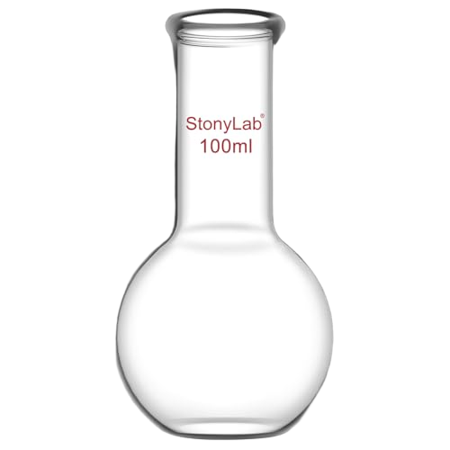 stonylab Glass 100ml Long Neck Flat Bottom Flask