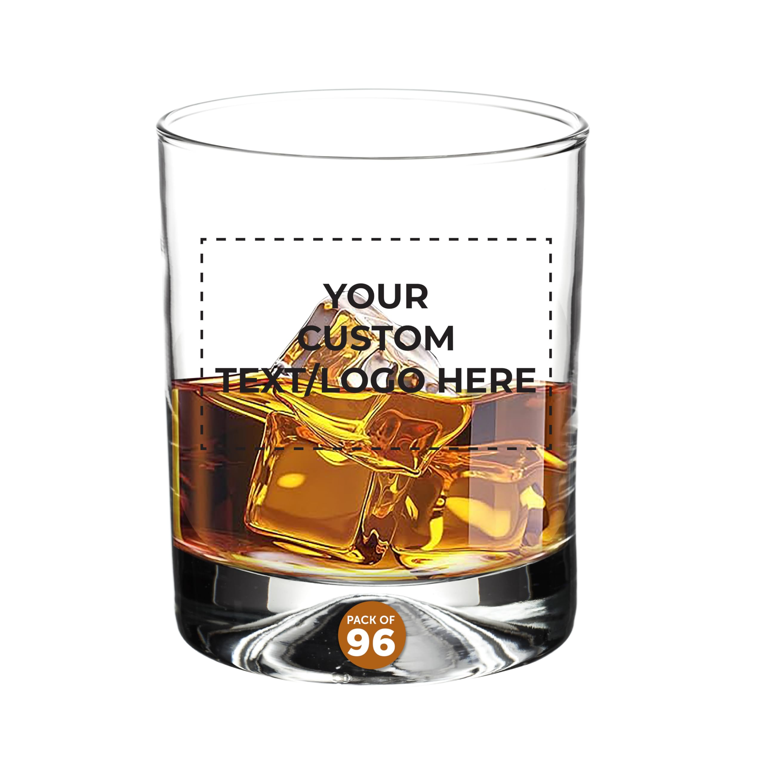 DISCOUNT PROMOS Custom Manhattan Rocks Whiskey Glass 11.5 oz. Set of 96