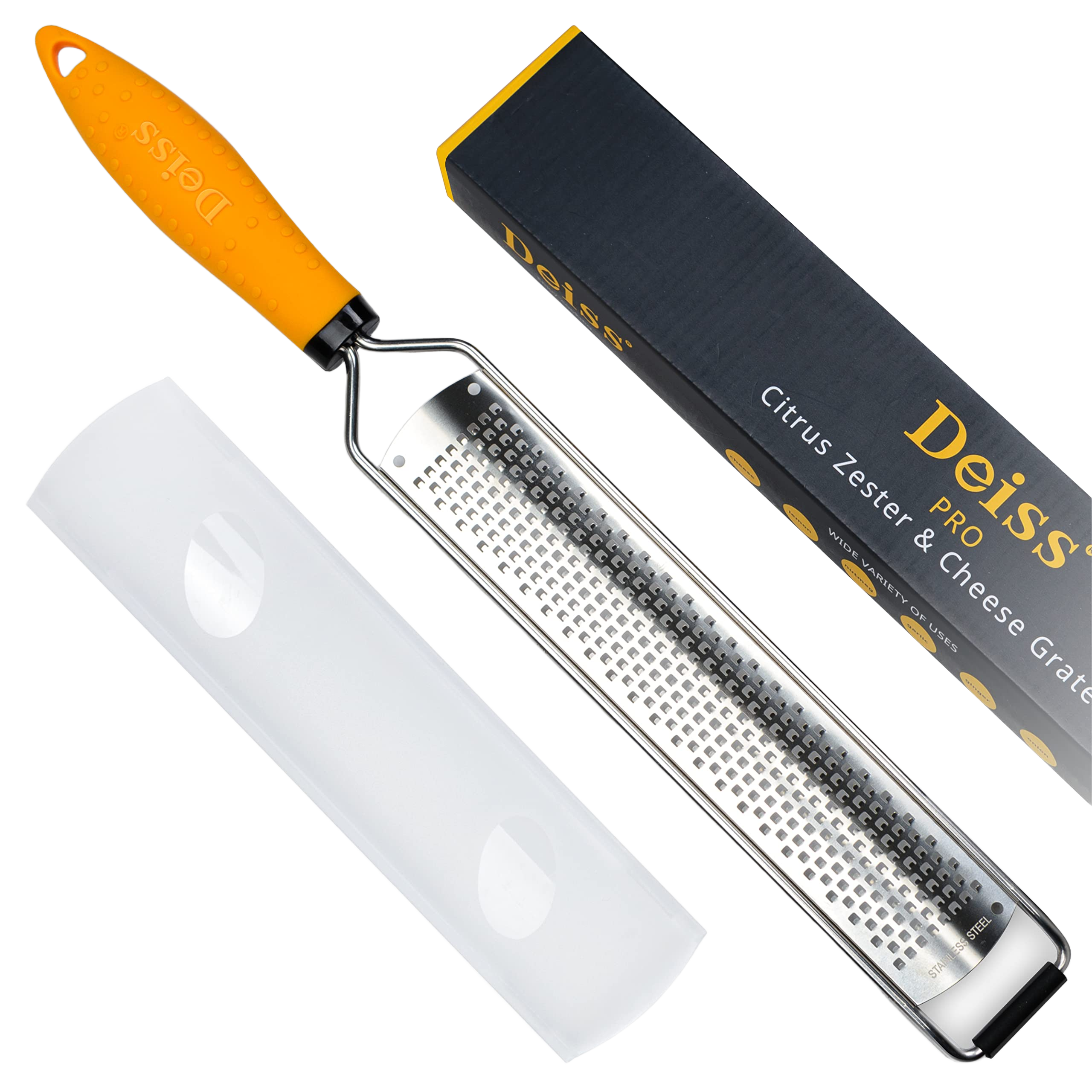 Deiss PRO Lemon Zester & Heavy Duty Cheese Grater & Vegetable Grater