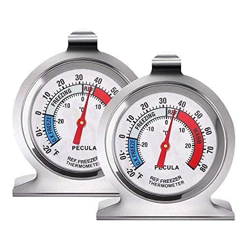 PECULA 2 Pack Refrigerator Thermometer